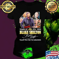 44 years of 1976 2020 blake shelton thank you for the memories signature s Ladies tee