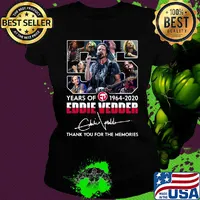 55 years of 1964 2020 eddie vedder thank you for the memories signature s Ladies tee