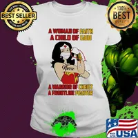 A woman of faith a child of god a warrior of christ a frontline fighter nurse mask s Ladies tee