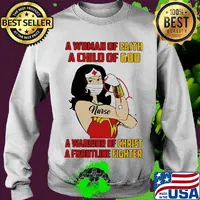 A woman of faith a child of god a warrior of christ a frontline fighter nurse mask s Sweater