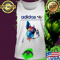 Adidas all day I dream about Adorable Boston Terrier life s Tank top