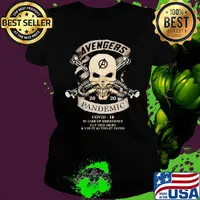 Avengers skull mask 2020 pandemic covid-19 in case of emergency cut this shirt and use it as toilet paper s Ladies tee