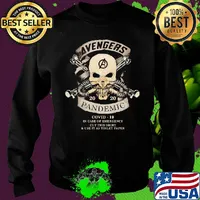 Avengers skull mask 2020 pandemic covid-19 in case of emergency cut this shirt and use it as toilet paper s Sweater