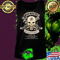 Avengers skull mask 2020 pandemic covid-19 in case of emergency cut this shirt and use it as toilet paper s Tank top