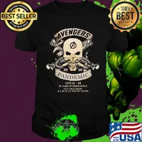 Avengers skull mask 2020 pandemic covid-19 in case of emergency cut this shirt and use it as toilet paper shirt