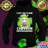 Baby yoda I can’t stay at home I work at Chevron we fight when others can’t anymore coronavirus mask s Hoodie