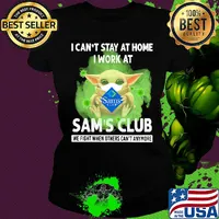 Baby yoda i can’t stay at home i work at sam’s club we fight when others can’t anymore covid-19 s Ladies tee