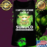 Baby yoda i can’t stay at home i work at sunoco we fight when others can’t anymore covid-19 s Tank top