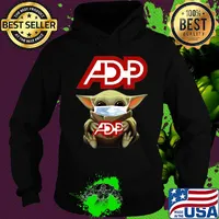 Baby Yoda mask hug ADP Automatic data processing s Hoodie