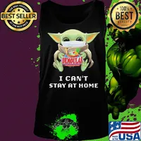 Baby Yoda mask hug Demoulas I can't stay at home s Tank top
