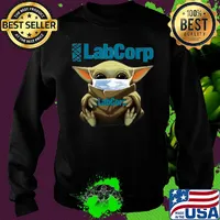 Baby Yoda mask hug Labcorp s Sweater