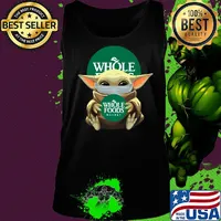 Baby Yoda mask hug Whole foods market s Tank top