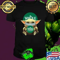 Baby Yoda mask hug Whole foods market shirt