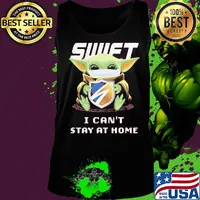 Baby Yoda mask Swift I can't stay at home s Tank top