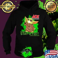 Baby yoda wear medical mask ACE hardware please remember stay 6 feet have a nice day covid-19 s Hoodie