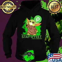 Baby yoda wear medical mask Publix please remember stay 6 feet have a nice day covid-19 s Hoodie