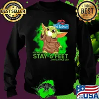 Baby yoda wear medical mask Red Lobster please remember stay 6 feet have a nice day covid-19 s Sweater