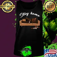 Bigfoot drinking beer on sofa stay home s Tank top