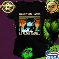 Bulldogs wash your hands ya filthy animal covid-19 vintage s Ladies tee