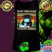 Bulldogs wash your hands ya filthy animal covid-19 vintage s Tank top