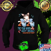 Corgi wear mask 2020 the year when shit got real quarantined toilet paper birthday covid-19 s Hoodie