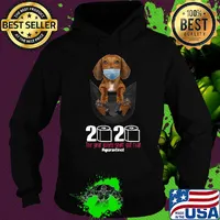Dachshund mask in pocket 2020 toilet paper the year when shit got real quarantined s Hoodie