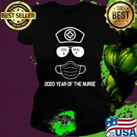 Essential AF glasses mask 2020 year of the nurse s Ladies tee