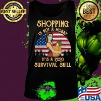Grocery shopping is not a hobby it’s a 2020 survival skill mask american flag vintage s Tank top