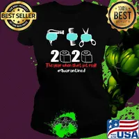 Hairstylist mask 2020 the year when shit got real quarantined toilet paper covid-19 s Ladies tee