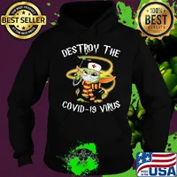 Harry potter baby yoda nurse mask destroy the covid-19 virus s Hoodie