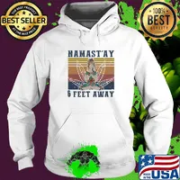 Hippie yoga girl namastay 6 feet away weed vintage s Hoodie