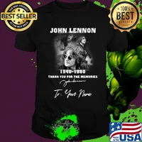 John lennon 1940-1980 signature thank you for the memories to your name shirt