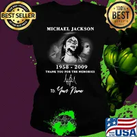 Michael Jackson 1958-2009 signature thank you for the memories to your name s Ladies tee