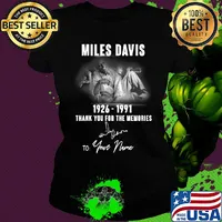 Miles davis 1926-1991 signature thank you for the memories to your name s Ladies tee