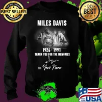 Miles davis 1926-1991 signature thank you for the memories to your name s Sweater