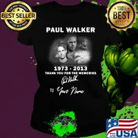 Paul walker 1973-2013 signature thank you for the memories to your name s Ladies tee
