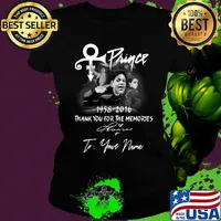 Prince Rogers Nelson 1958-2016 signature thank you for the memories to your name s Ladies tee