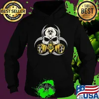 Skull with gas mask biohazard symbol s Hoodie