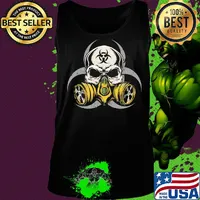 Skull with gas mask biohazard symbol s Tank top