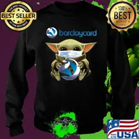 Star wars baby yoda hug barclaycard mask covid-19 s Sweater