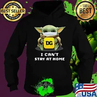 Star wars baby yoda hug DG I can’t stay at home mask covid-19 s Hoodie
