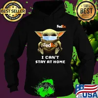 Star wars baby yoda hug Fedex I can’t stay at home mask covid-19 s Hoodie