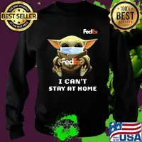 Star wars baby yoda hug Fedex I can’t stay at home mask covid-19 s Sweater