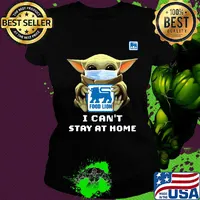 Star wars baby yoda hug Food Lion I can’t stay at home mask covid-19 s Ladies tee