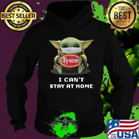 Star wars baby yoda hug tyson I can’t stay at home mask covid-19 s Hoodie