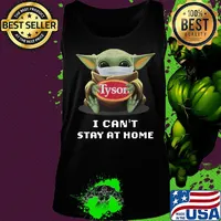 Star wars baby yoda hug tyson I can’t stay at home mask covid-19 s Tank top