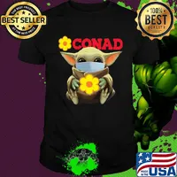 Star wars baby yoda mask hug conad covid-19 shirt