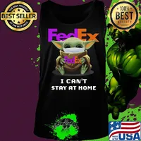 Star wars baby yoda mask hug fedex i can’t stay at home covid-19 s Tank top