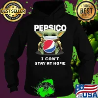Star wars baby yoda mask hug pepsico i can’t stay at home covid-19 s Hoodie