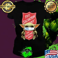 Star wars baby yoda mask hug the salvation army covid-19 s Ladies tee